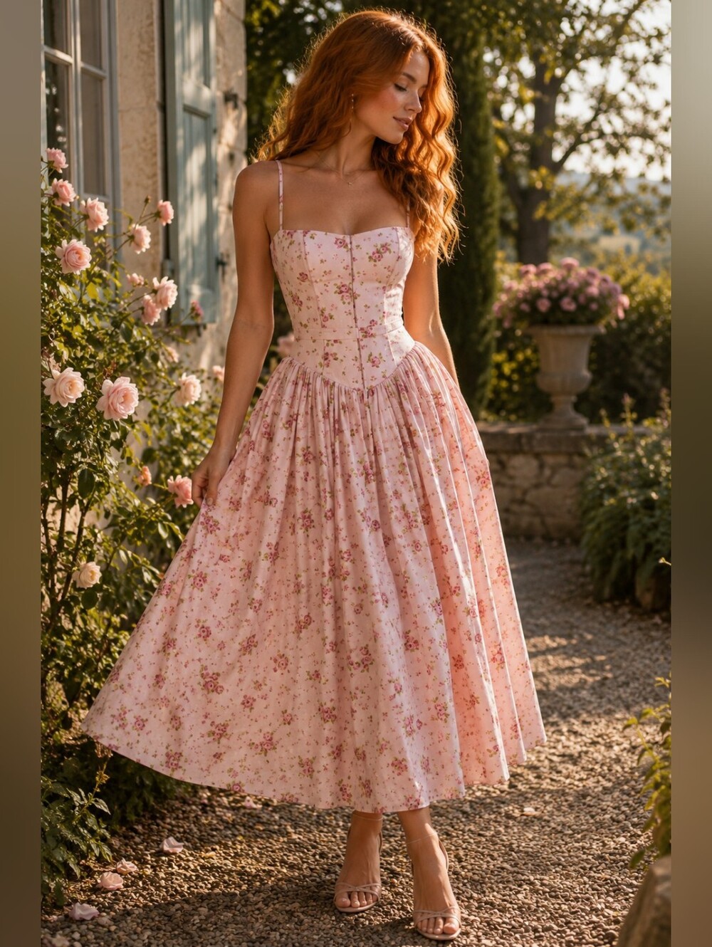 NWOT House Of Cb Ysabella Pink Floral Small Plus Cup Corset Summer Rose Maxi